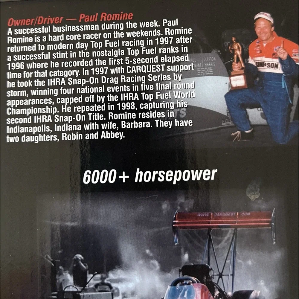 2000 Paul Romine Car Quest First Gear Top Fuel‎ Dragster Diecast NOS